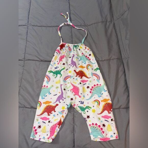 1-2y dinosaur super soft silk like romper- like new - Picture 1 of 2
